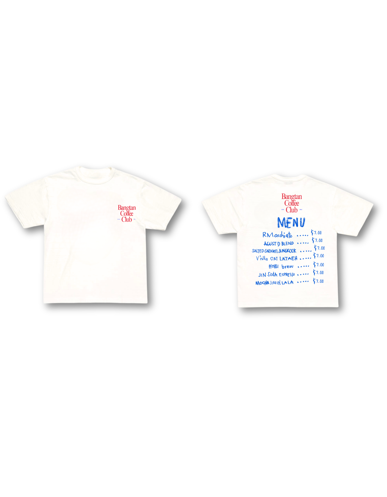 Bangtan Coffee Club Menu Tee